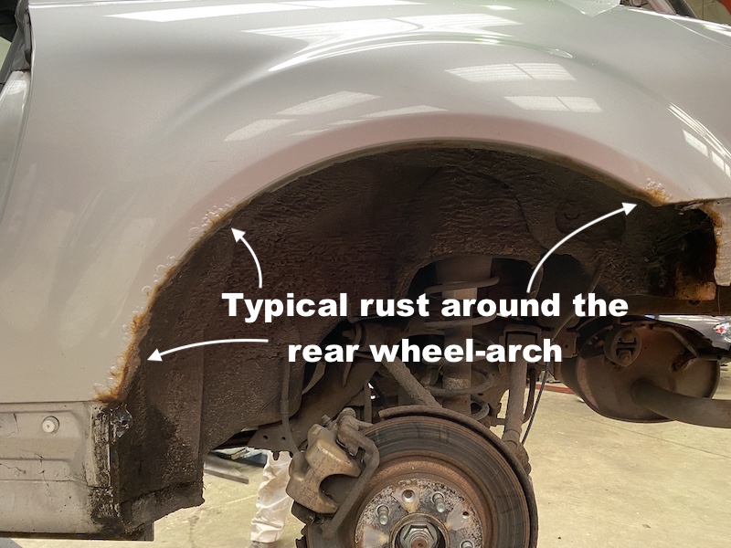 Mazda MX5 rear wheel arch repair